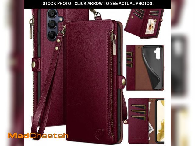 Lot 74-12315404 - XcaseBar for Samsung Galaxy A15 5G Wallet case with Zipper Credit Card Holder RFID Blocking, Flip Fo...