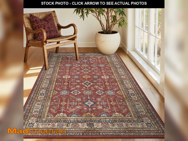 Lot 74-13719368 - Rugland 3x5 Rug - Stain Resistant 3x5 Washable Rugs, Anti Slip Backing Rugs for Living Room, Vintage...