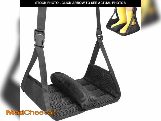 Lot 74-13947630 - AZAMIA 2-Pack No Collapse Airplane Foot Hammock, Foldable Bamboo Base Foot Hammock for Plane Travel ...