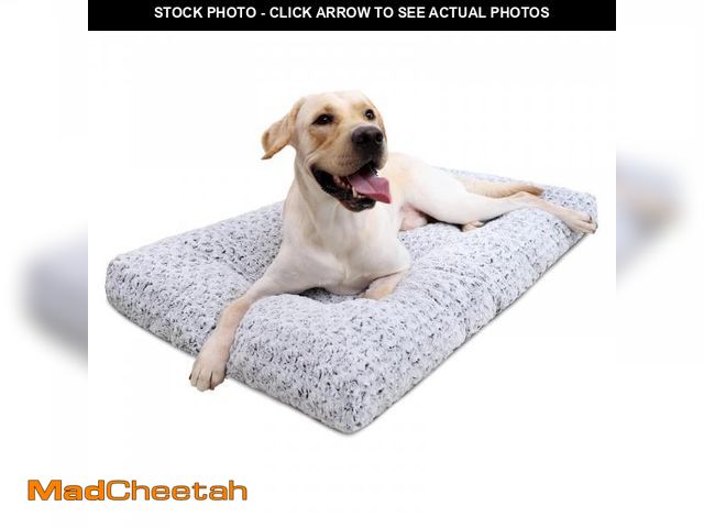 Lot 74-11552423 - KSIIA Washable Dog Bed Deluxe Plush Dog Crate Beds Comfy Kennel Pad Anti-Slip Pet Sleeping Mat for L...