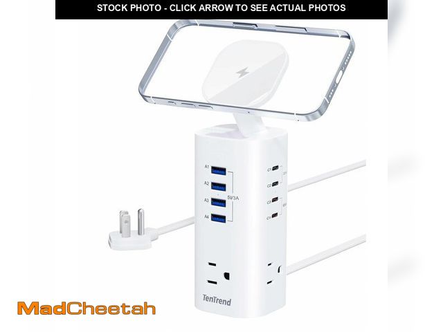 Lot 74-13966021 - TenTrend Power Strip Tower Surge Protector, 115W Fast Charging Station with 3AC Outlets &amp; 8 USB ...