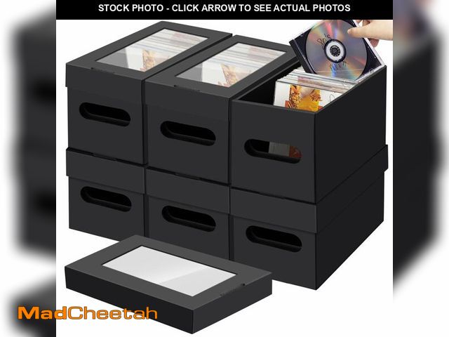 Lot 74-14144584 - AOBOPLE CD Storage Boxes,6 Pack Stackable CD Organizer Box with Lid Cardboard CD Case Holder Holds 1...