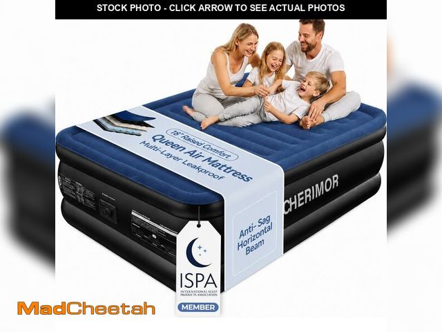 Lot 74-14295658 - CHERIMOR Queen Air Mattress with Built-in Pump, 18" Raised Comfort Inflatable Mattress, Multi-Layer ...