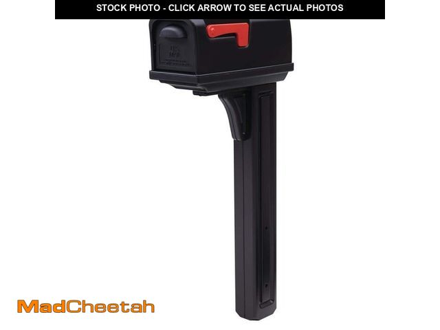 Lot 74-12553701 - Classic Black, Medium, Plastic, All-in-One Mailbox and Post Combo - UNUSED