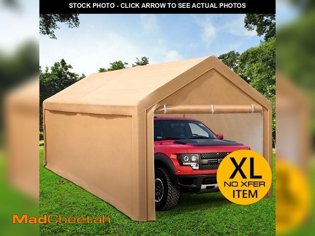 Lot 74-12579255 - Sophia &amp; William 10' x 20' Heavy Duty Carport Storage Shelter Car Canopy Tent with Side Walls, B...