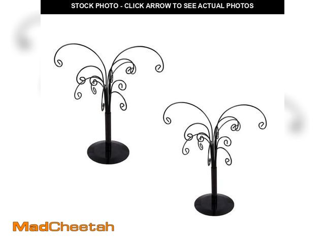 Lot 74-12302075 - 10.6 inch Ornament Tree Display Stand Rotating Decor, Decorative Black Metal Tabletop Display Stand ...