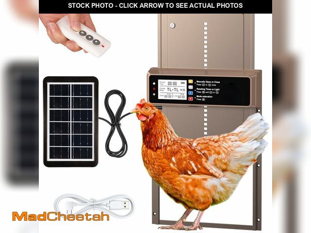 Lot 74-13718172 - NyPots Automatic Chicken Coop Door Solar Powered, LCD Display Automatic Chicken Door with Timer &amp...