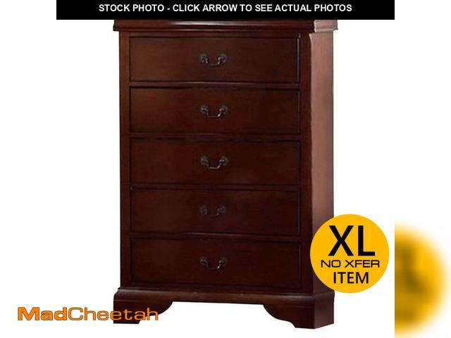 Lot 74-13049719 - Benjara Decorously Functional 5-Drawer Cherry Pine Wood, Plywood and Birch Veneer Chest 15 in. D x 3...