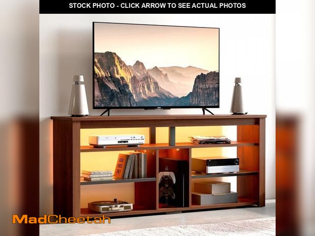 Lot 74-12514795 - Bestier Tall TV Stand for 65" TVs,Entertainment Center with PS5 Storage,LED TV Stands for Living Roo...
