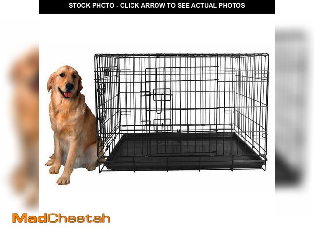 Lot 74-14259062 - Elevon Foldable 2-Door 36" Metal Pet Crate for Dogs &amp; Cats with Leak-Proof Tray - UNUSED