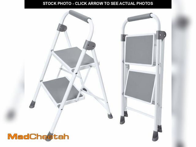 Lot 74-14351823 - edx 2-Step Folding Step Stool for Adults - 330 Lbs Capacity, Sturdy Steel Frame, Wide Non-Slip Pedal...