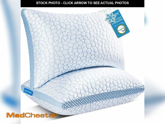 Lot 74-14271599 - QUTOOL Enhanced Cooling Pillows for Sleeping, CertiPUR-US Shredded Memory Foam Pillows Standard Size...