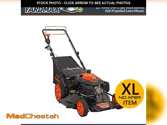 Lot 74-12586474 - YARDMAX 22 in. 201 cc SELECT PACE 6 Speed CVT High Wheel RWD 3-in-1 Gas Walk Behind Self Propelled L...