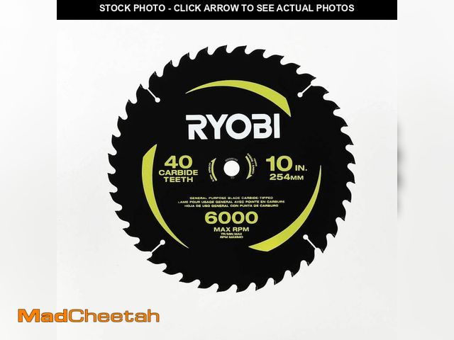 Lot 74-12793261 - RYOBI 10 in. 40 Carbide Teeth Thin Kerf Miter Saw Blade - UNUSED