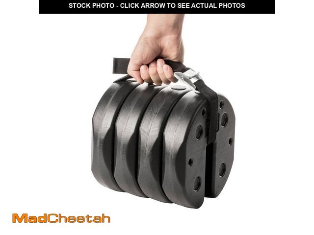 Lot 74-12746806 - USW 40 lbs. Black US Weight Canopy Weight Plates with Carry Strap (Set of 4) - UNUSED