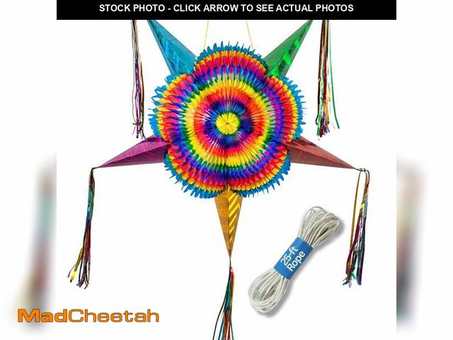 Lot 74-13963171 - Mexican Pinata Ã¢â¬â Large 32Ã¢â¬Â Rainbow Party PiÃÂ±ata with 25-ft Rope Included Ã¢â¬â Ex...