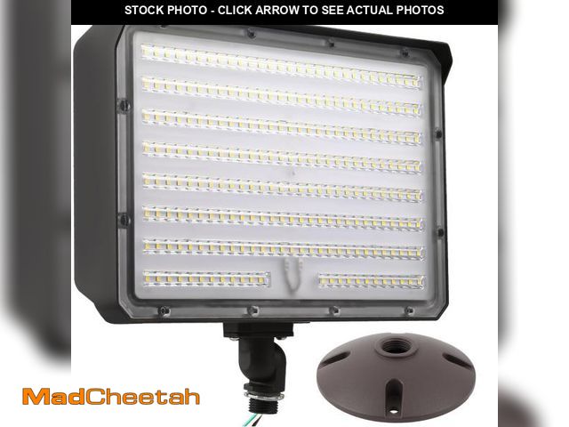 Lot 74-12431602 - 150W Outdoor LED Flood Light Dusk to Dawn with Knuckle, 21000LM 1500W Equivalent, 100-277V 5000K Day...