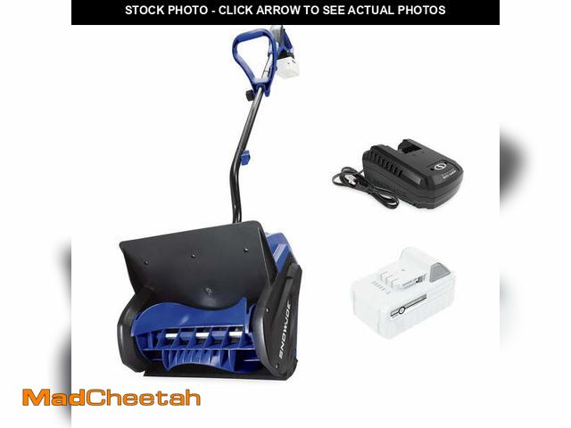 Lot 74-13741733 - Snow Joe 24V Cordless Snow Shovel Kit, Driveway Winter Snow Removal, Blue, 24V-SS13-XR - USED