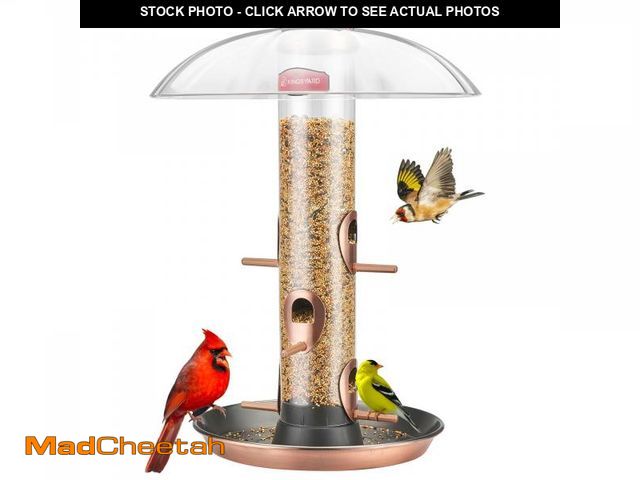 Lot 74-12438155 - Kingsyard Metal Bird Feeders for Outdoors Hanging, Wild Bird Feeder for Finch Cardinal, Large Tray a...