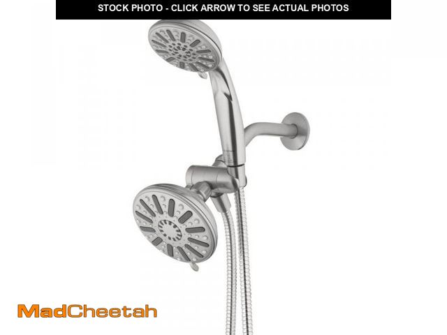 Lot 74-12532204 - Glacier Bay 6-Spray 5 in. Dual Wall Mount Fixed and Handheld Shower Head 1.8 GPM in Brushed Nickel -...