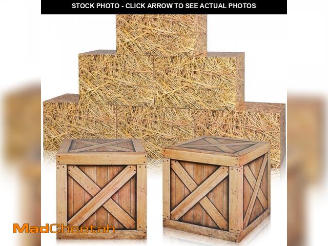 Lot 74-12119225 - Outus 8 Pcs Hay Bales Boxes Decor Western Cowboy Party Decorations Trunk or Treat Car Decor Fake Hay...