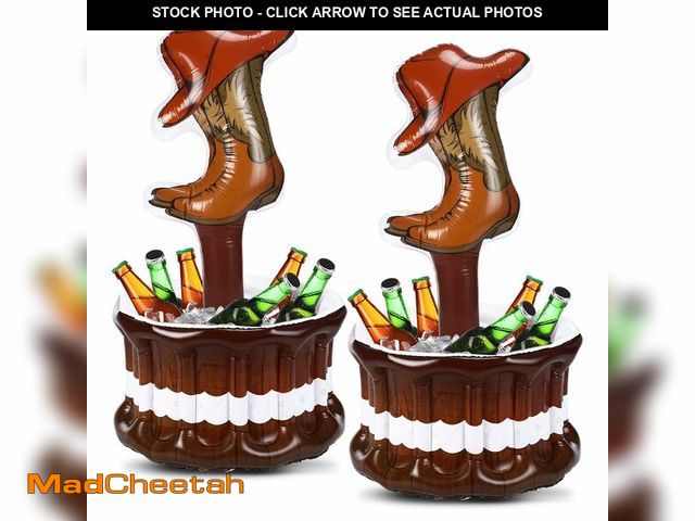 Lot 74-14207355 - Chuangdi 2 Pcs 50 Inch Cowboy Inflatable Cooler Western Party Cooler Cowboy Party Decoration for Adu...