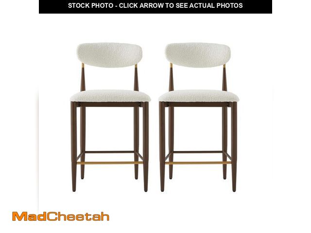 Lot 74-12933724 - CHRISTOPHER KNIGHT HOME Avyra Modern 37.25 in. H Beige Boucle Fabric Upholstered Brown Metal Frame C...