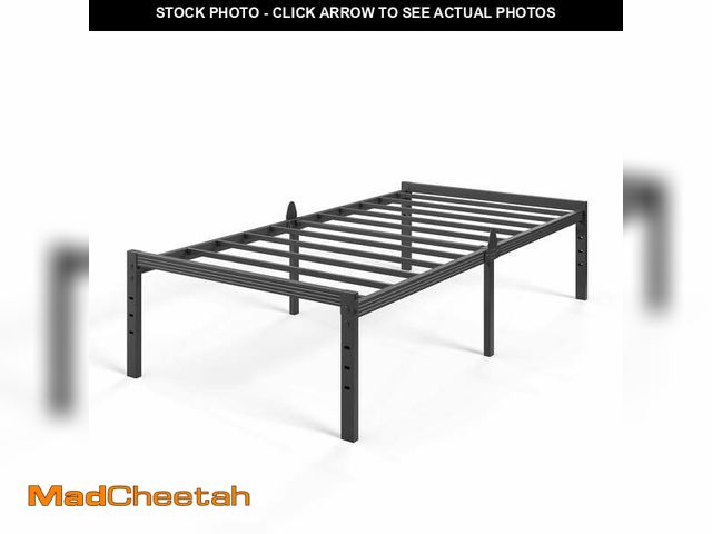 Lot 74-14353111 - Auroral Zone 18 inch Twin Metal Platform Bed Frame, Heavy Duty Mattress Foundation, No Box Spring Re...