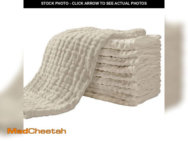 Lot 74-12719230 - Yoofoss Muslin Burp Cloths for Baby 10 Pack 100% Organic Cotton Baby Washcloths for Boys Girls Large...