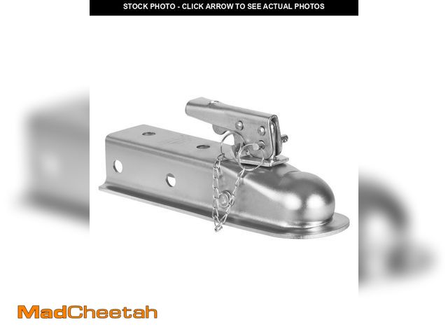 Lot 74-12222075 - VEVOR 3500LBS Straight Trailer Coupler for 2-Inch Hitch Ball, Heavy Duty Trailer Tongue Coupler, Bol...
