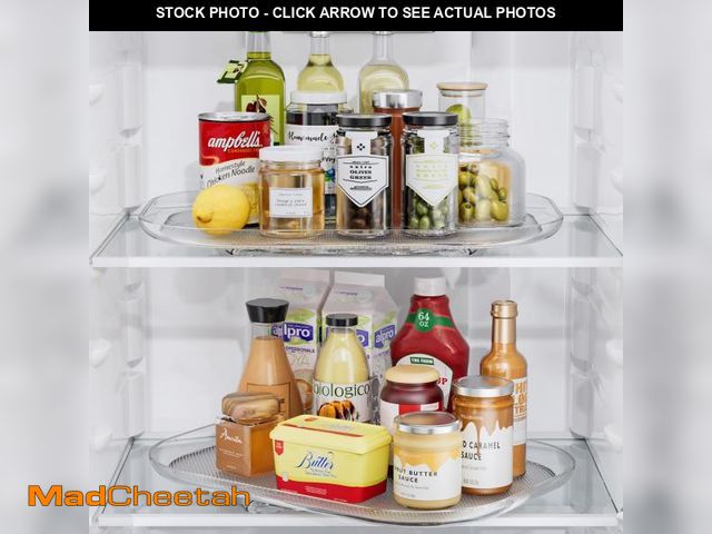Lot 74-12117083 - LAMU 2 Pack Rectangular Lazy Susan Organizer Turntable for Refrigerator, Cabinet, Pantry, Kitchen Co...