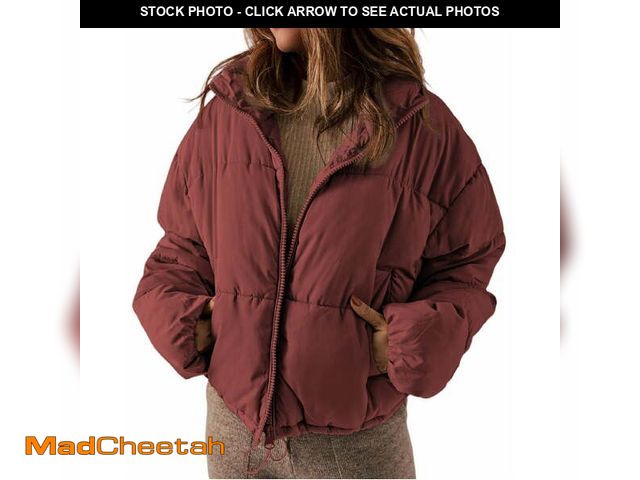 Lot 74-12549611 - EVALESS Womens Winter Quilted Jackets Long Sleeve Zip Up Puffer Jacket Coats with Pockets Red M - UN...