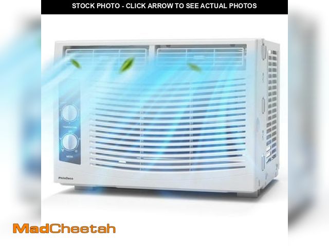 Lot 74-12268433 - PhiloDeco 5000 BTU Window Air Conditioner Easy Cool - Capable of Cooling up to 150 Sq Ft. 2 Fan Spee...