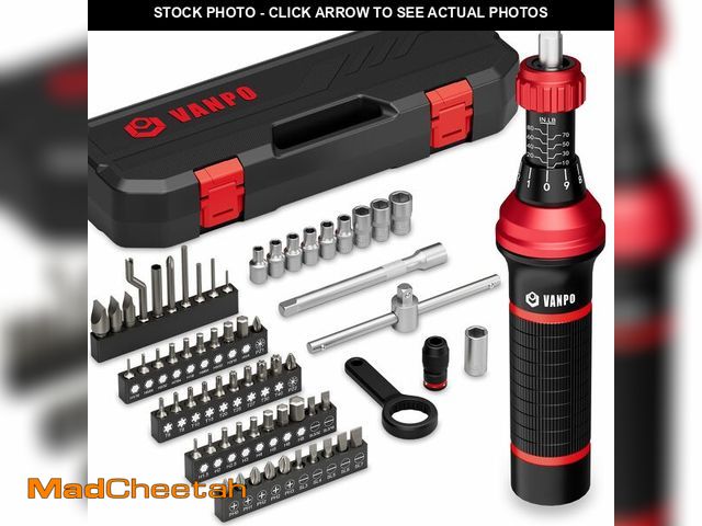 Lot 74-13631411 - VANPO Torque Screwdriver Set, 64 Pieces 10Ã¢â¬â80 in-lb 1/4" Inch Pound Torque Wrench Screwdriver...