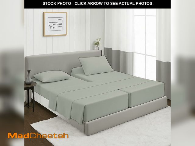 Lot 74-12456907 - MyGiza Sheets 5 Pcs Split King Sheets Sets for Adjustable Beds, 100% Certified Giza Egyptian Cotton,...