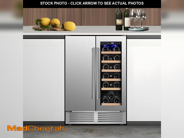 Lot 74-14306807 - Nipus 24 in. Built-in Dual Zone 18 Bottle and 80 Can Wine and Beverage Cooler with Four Door Handles...