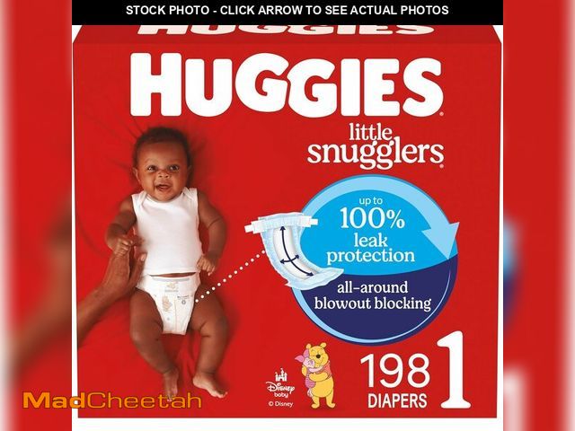 Lot 74-14348798 - Huggies Size 1 Diapers, Little Snugglers Diapers, Size 1 (8-14 lbs), 198 Count (6 Packs of 33), Pack...