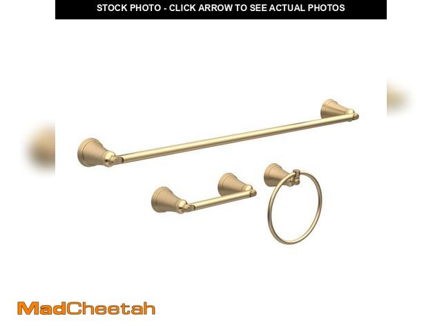 Lot 74-14222848 - Glacier Bay Junipine Wall-Mount Pivoting Toilet Paper Holder in Brushed Gold - UNUSED