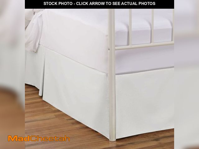 Lot 74-12970062 - BLISSFORD Tailored Bed Skirt - Full Size Bed 14-Inch Drop - Premium Cotton Blend Pleated Dust Ruffle...