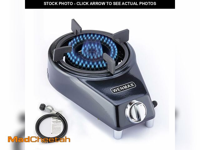 Lot 74-14386727 - WENMAX Single Burner Propane Stove, Portable Gas Stove with Propane Adapter Hose, High Heat Value 15...