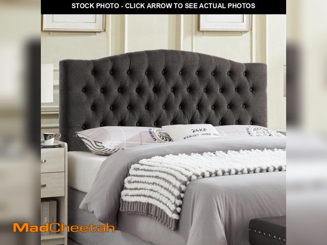 Lot 74-12200609 - 24KF Boucle Upholstered Tufted Button Queen Headboard and Comfortable Fashional Padded Queen/Full Si...