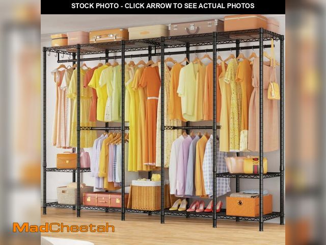 Lot 74-13044673 - Ulif H50 Extra Large Clothes Rack, Heavy Duty Garment Rack, Freestanding Portable Closet, Clothing R...