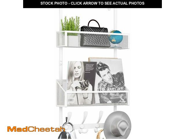 Lot 74-12330230 - (MISSING HARDWARE) Over The Door Hooks Organizer, Coat Rack Over The Door Storage Hanger Towel Rack,...