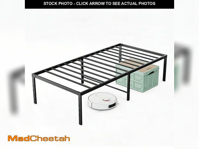 Lot 74-14582142 - Sweetcrispy Twin Metal Bed Frame, Platform Bed Frame, 16 Inch - UNUSED
