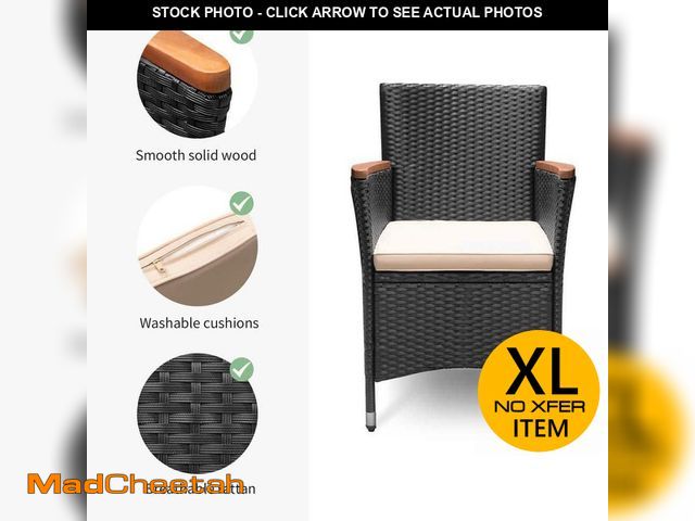 Lot 74-12691953 - (MISSING CUSHIONS ) Tozey 3-Piece  Wicker Outdoor Dining  - USED