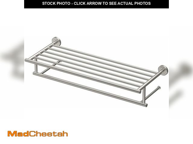 Lot 74-14348750 - Gatco 4297 Latitude II 25.75-Inch Towel Rack with Bar, Wall Mounted Bathroom Towel Rack, Satin Nicke...