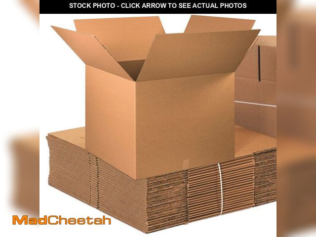 Lot 74-12632792 - AVIDITI Shipping Boxes Large 30"L x 30"W x 25"H, 5-Pack | Corrugated Cardboard Box for Packing, Movi...