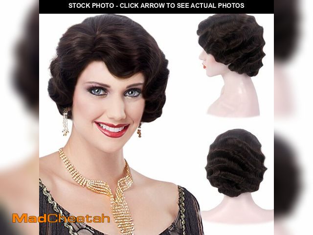 Lot 74-12881163 - REEWES Long 1920s Wig Finger Wave Wig Curly Short Wig Vintage Wigs for Women Lady Synthetic Heat Res...