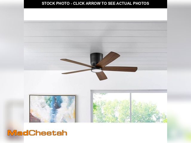 Lot 74-13269391 - Home Decorators Collection Britton 52 in. Integrated LED Indoor Matte Black Ceiling Fan with Light K...