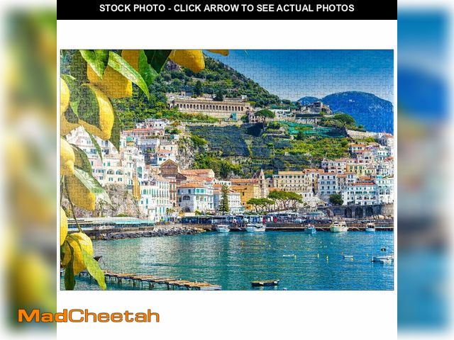 Lot 74-14211669 - MyPuzzle Panoramic View of Beautiful Amalfi On Hills Leading Down to The Coast, Campania, Italy - Pr...